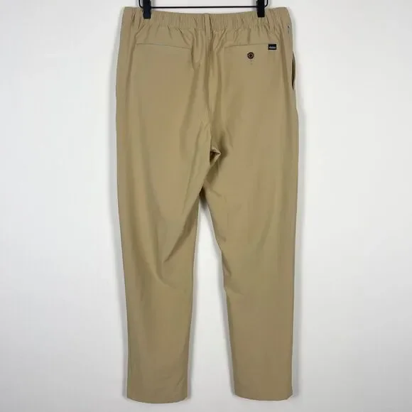 Chubbies Everywear Performance Pants Mens Large Brown Stretch Elastic Waist - Picture 4 of 16